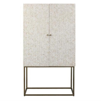 Bone & White Wash Interwoven Cabinet
