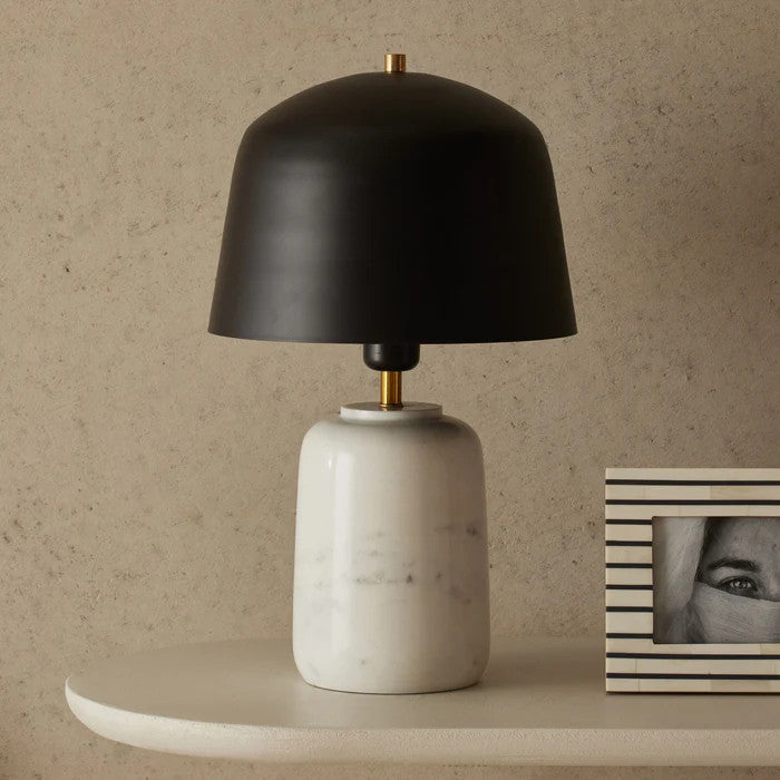 Marble Lamp with Matte Metal Shade Marble Lamp with Matte Metal Shade