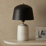 Marble Lamp with Matte Metal Shade Marble Lamp with Matte Metal Shade