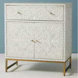 Bone Inlay Small Cabinet : Liana : Grey Bone Inlay Small Cabinet : Liana : Grey