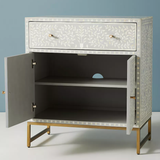 Bone Inlay Small Cabinet : Liana : Grey Bone Inlay Small Cabinet : Liana : Grey