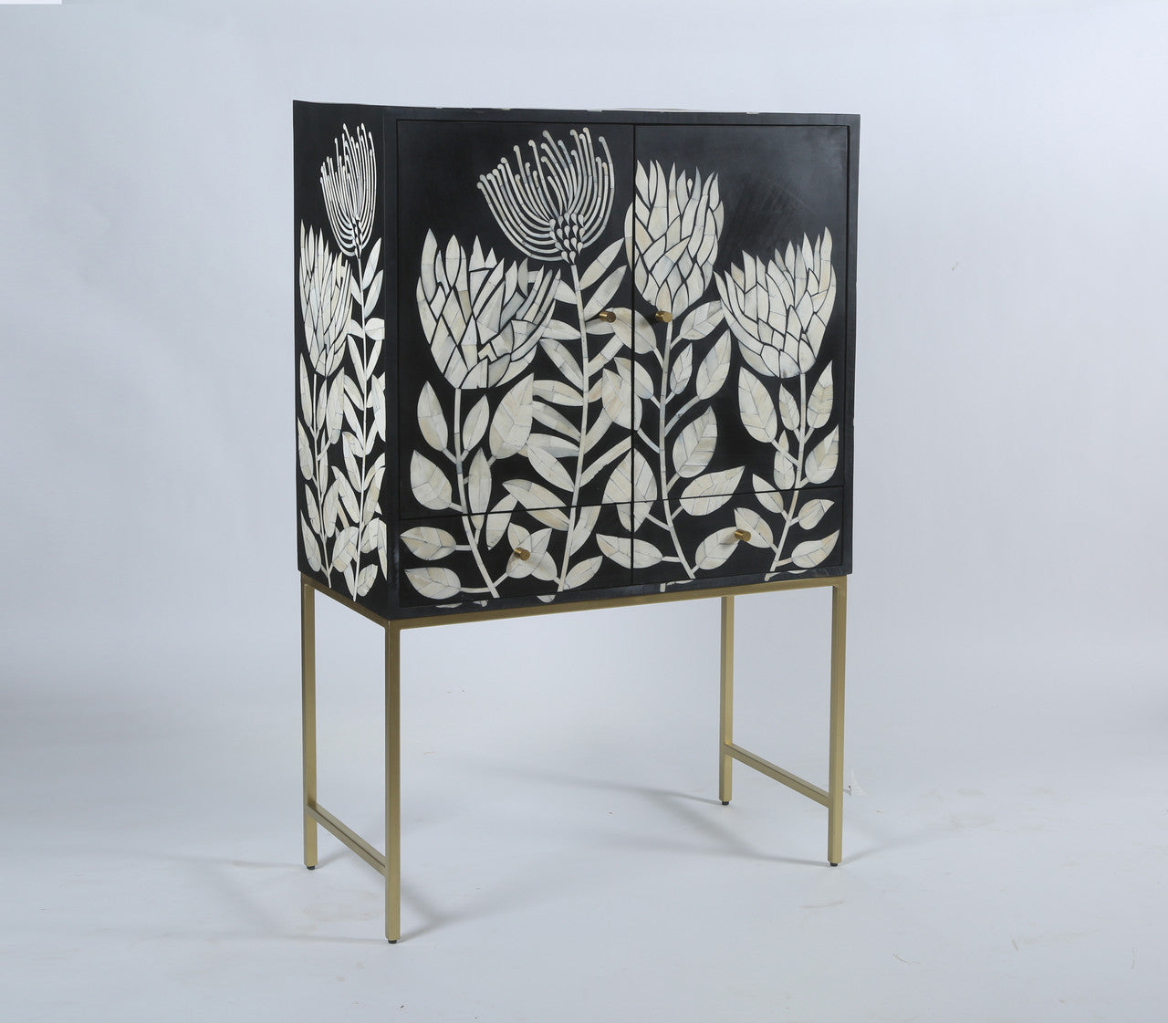 Bone Inlay Bar Cabinet : Protea Bone Inlay Bar Cabinet : Protea