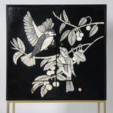 Bone Inlay Bar Cabinet : Birds Bone Inlay Bar Cabinet : Birds