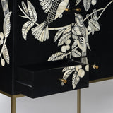 Bone Inlay Bar Cabinet : Birds Bone Inlay Bar Cabinet : Birds