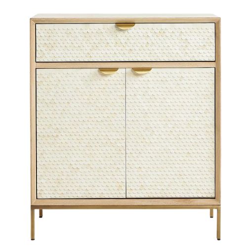 Oak & Layered Bone Cabinet