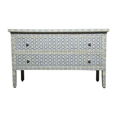 Bone Inlay 2 Drawer Chest : Lantern : Grey