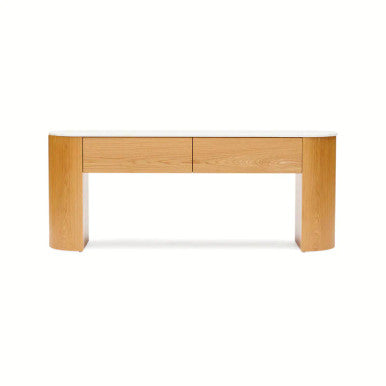 Marble Console with Drawers : Natural