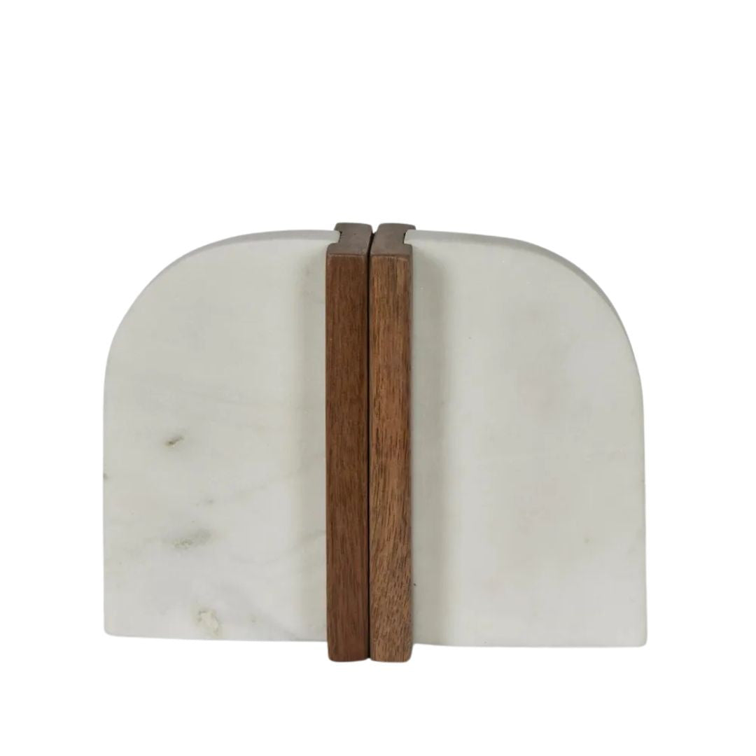 Marble Bookend with Timber Marble Bookend with Timber