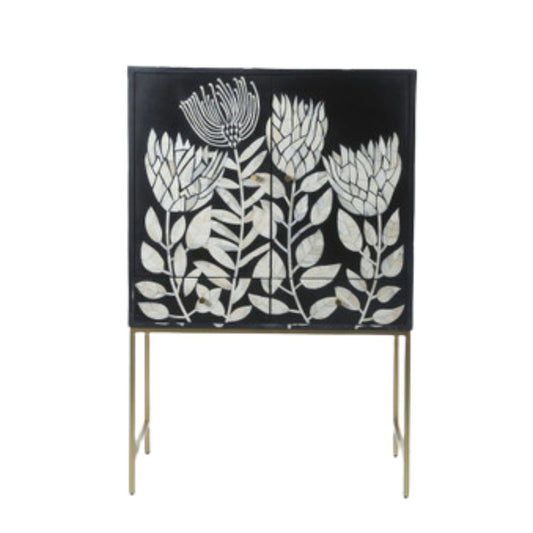 Bone Inlay Bar Cabinet : Protea