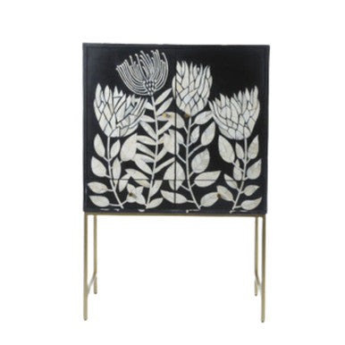 Bone Inlay Bar Cabinet : Protea