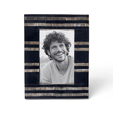 Horn Inlay Picture Frame (4 x 6) : Black