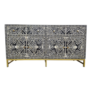 Bone Inlay 2 Door Buffet : Liana : Black