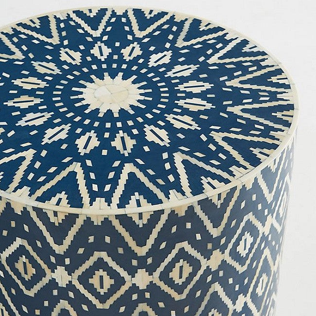 Bone Inlay Side Table : Patola : Indigo Bone Inlay Side Table : Patola : Indigo