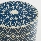 Bone Inlay Side Table : Patola : Indigo Bone Inlay Side Table : Patola : Indigo