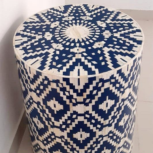 Bone Inlay Side Table : Patola : Indigo Bone Inlay Side Table : Patola : Indigo