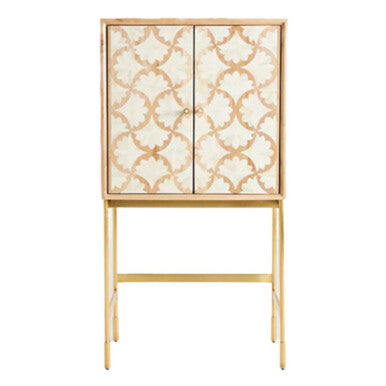 Bone & Timber Inlay Bar Cabinet : Fantail : Natural Bone & Timber Inlay Bar Cabinet : Fantail : Natural