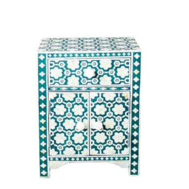 Bone Inlay Bedside Cabinet : Hexaflora : Green