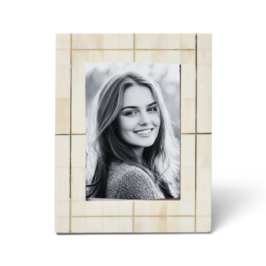 Brass & Bone Inlay Picture Frame (5 x 7) : Natural