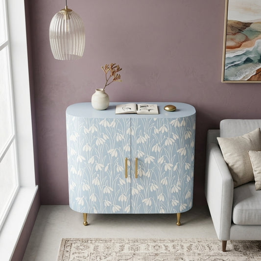 Bone Inlay Cabinet : Snowdrop : Hamptons Blue