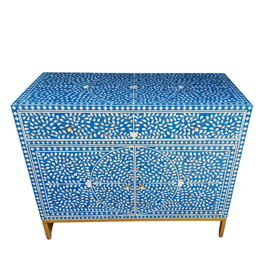 Bone Inlay Cabinet : Liana : Blue