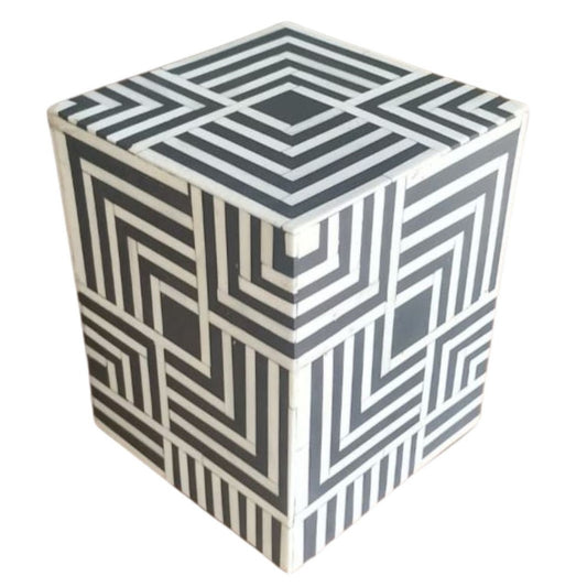 Bone Inlay Side Table : 3D : Grey