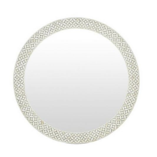 Bone Inlay Round Mirror : Starburst