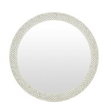 Bone Inlay Round Mirror : Starburst Bone Inlay Round Mirror : Starburst