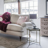 Bone Inlay Round Side Table with Metal Legs : Laurel : Grey Bone Inlay Round Side Table with Metal Legs : Laurel : Grey