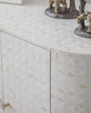 Bone Inlay 2 Door Cabinet : Tara : White Bone Inlay 2 Door Cabinet : Tara : White