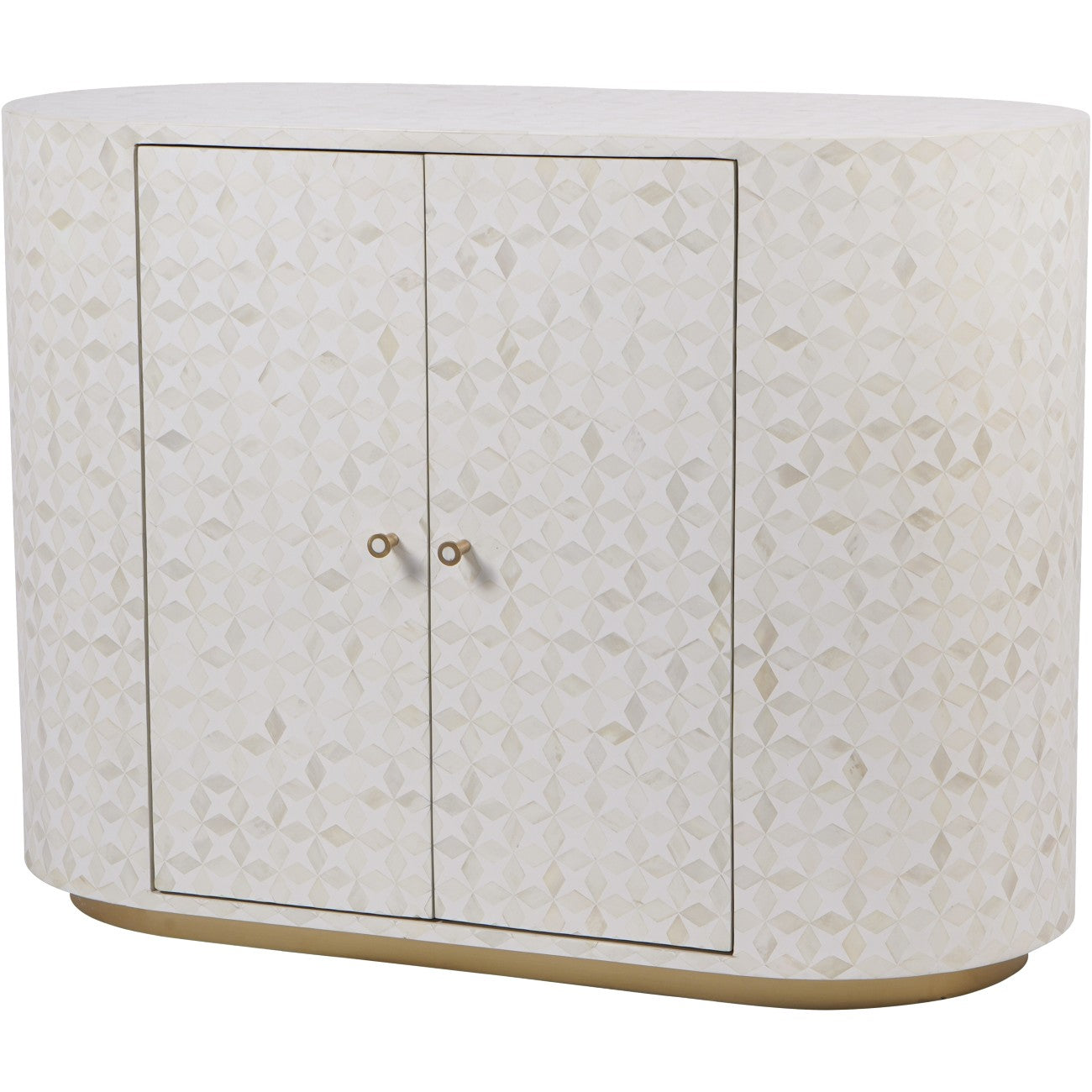 Bone Inlay 2 Door Cabinet : Tara : White Bone Inlay 2 Door Cabinet : Tara : White