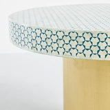 Bone Inlay Dining Table with Brass Base Bone Inlay Dining Table with Brass Base