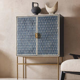 Bone Inlay Cabinet : Arches : Indigo Bone Inlay Cabinet : Arches : Indigo