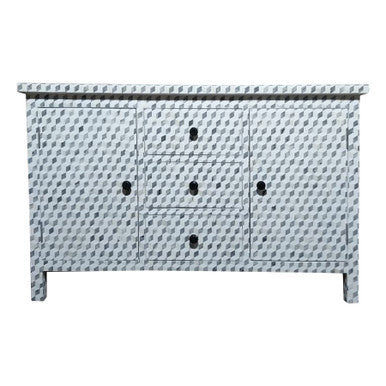 Dyed Bone Inlay Sideboard : Rhombus : Grey