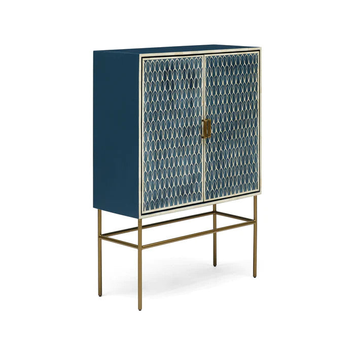 Bone Inlay Cabinet : Arches : Indigo Bone Inlay Cabinet : Arches : Indigo