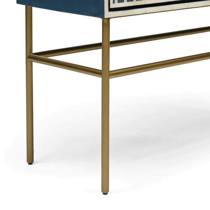 Bone Inlay Cabinet : Arches : Indigo Bone Inlay Cabinet : Arches : Indigo