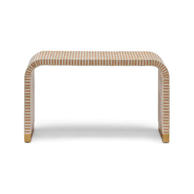Bone Inlay Waterfall Console : Stripe : Apricot