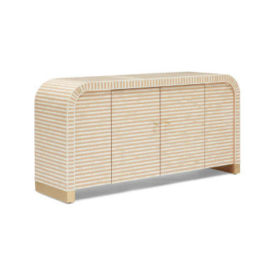 Bone Inlay 2 Door Waterfall Buffet : Stripe : Apricot