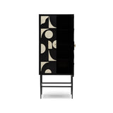 Bone Inlay Bar Cabinet :  Abstract : Black & White Bone Inlay Bar Cabinet :  Abstract : Black & White