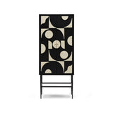 Bone Inlay Bar Cabinet :  Abstract : Black & White Bone Inlay Bar Cabinet :  Abstract : Black & White