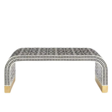 Bone Inlay Waterfall Coffee Table : Zelliges : Black