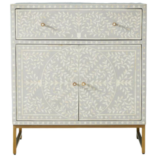 Bone Inlay Small Cabinet : Liana : Grey