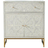 Bone Inlay Small Cabinet : Liana : Grey Bone Inlay Small Cabinet : Liana : Grey