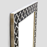 Bone Inlay Rectangular Mirror : Gothic : Black Bone Inlay Rectangular Mirror : Gothic : Black