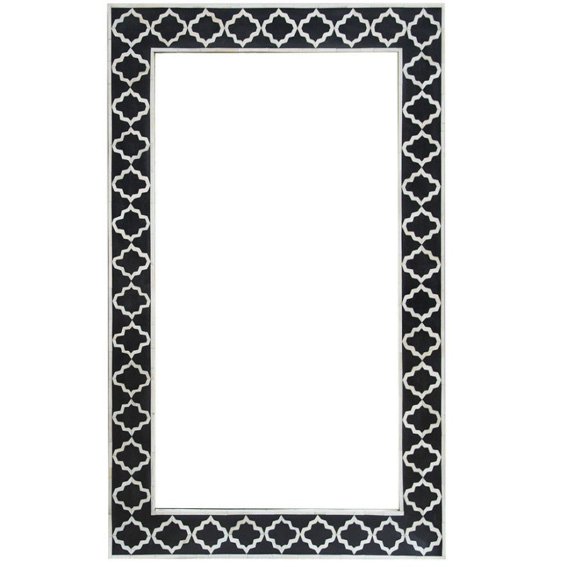 Bone Inlay Rectangular Mirror : Gothic : Black Bone Inlay Rectangular Mirror : Gothic : Black