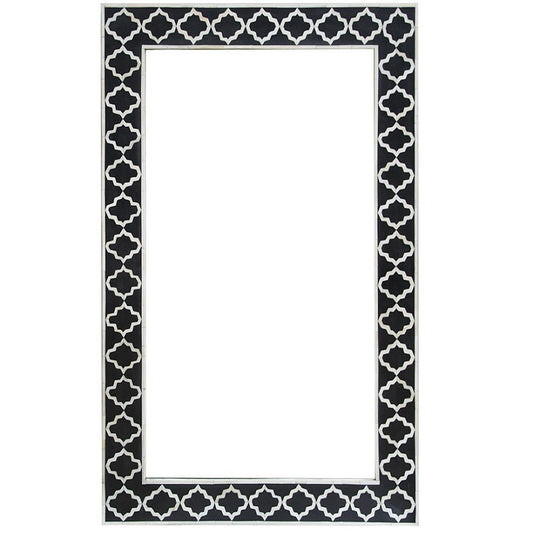 Bone Inlay Rectangular Mirror : Gothic : Black