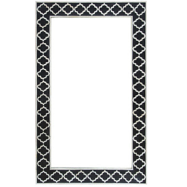 Bone Inlay Rectangular Mirror : Gothic : Black