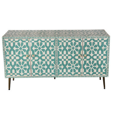 Bone Inlay 4 Door Sideboard : Zelliges : Teal