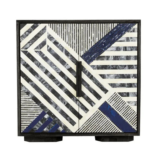 Bone Inlay Cabinet : Abstract : Navy