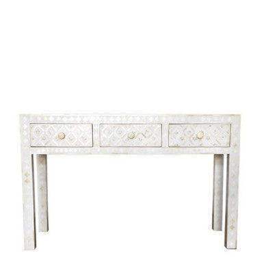 Bone Inlay Console : Ogee : White