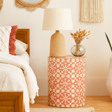 Bone Inlay Side Table :  Zelliges : Peach Bone Inlay Side Table :  Zelliges : Peach